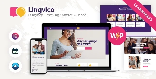 Lingvico | Language Center & Training Courses WordPress Theme WordPress theme homepage layout for a classes education website
