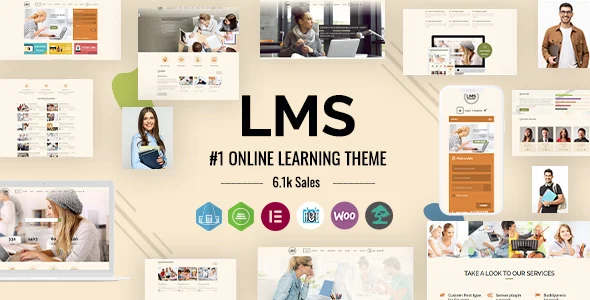 LMS - Education WordPress Theme WordPress theme homepage layout for a academy education website