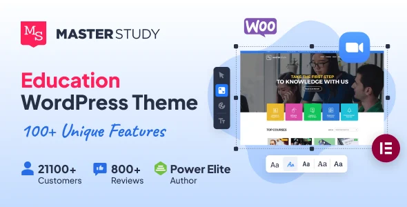 Masterstudy - Education WordPress Theme WordPress theme homepage layout for a academy education website