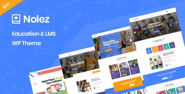 Nolez - Education WordPress Theme WordPress theme homepage layout for a business education website
