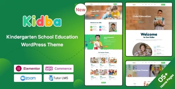 School Education WordPress Theme | Education | School Education - Kidba WordPress theme homepage layout for a dadeschool education website