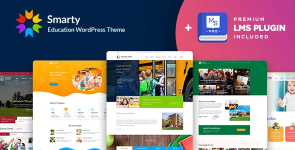 Smarty - School Kindergarten WordPress theme WordPress theme homepage layout for a campus education website