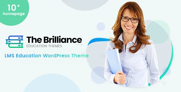 The Brilliance - LMS Education WordPress Theme WordPress theme homepage layout for a academy education website