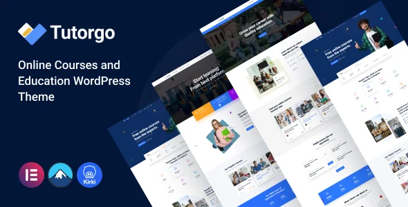 Tutorgo – Education WordPress Theme WordPress theme homepage layout for a academy education website