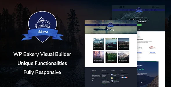 Alvaro – Hobby Multipurpose WordPress Theme WordPress theme homepage layout for a Bait entertainment website