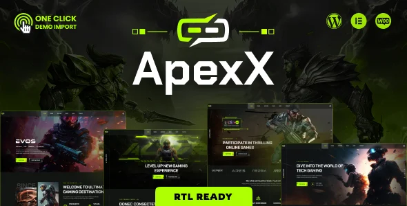ApexX | Esports & Gaming WordPress WordPress theme homepage layout for a ai entertainment website