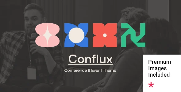 Conflux - Conference and Event WordPress Theme WordPress theme homepage layout for a conference event website