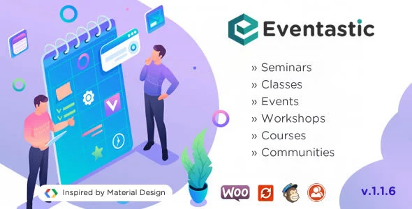 Eventastic - WordPress Theme for Events & Conferences WordPress theme homepage layout for a classes event website