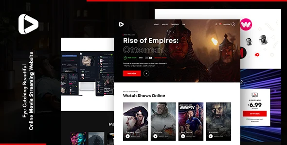 Digiflex | Online Movie Streaming WordPress Theme WordPress theme homepage layout for a action film and video website