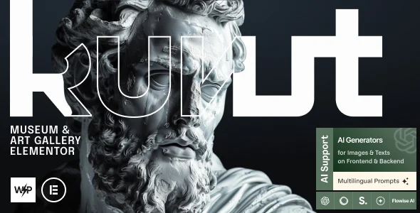 Kunst - Museum & Art Gallery Elementor WordPress Theme WordPress theme homepage layout for a archaeology entertainment website