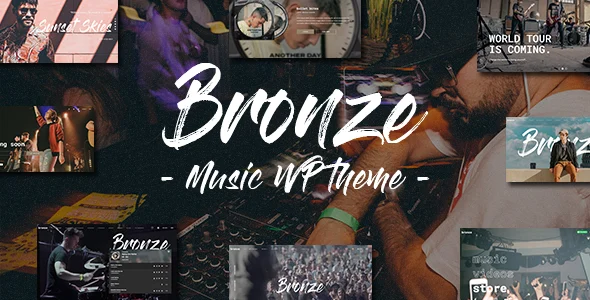 Bronze - A Professional Music WordPress Theme WordPress theme homepage layout for a artist music website