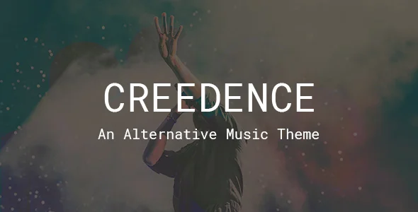 Creedence - Music Band, Singer & Producer WordPress Theme WordPress theme homepage layout for a artist music website