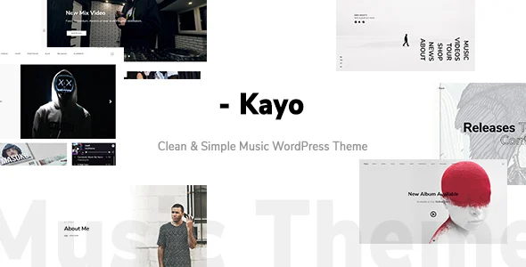 Kayo - Clean and Simple Music WordPress Theme WordPress theme homepage layout for a artist music website