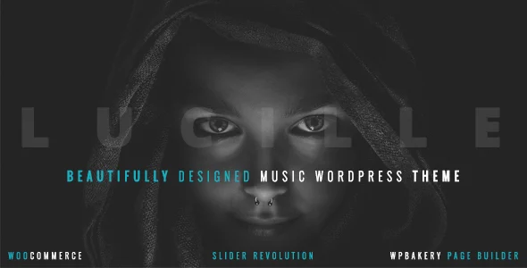 Lucille - Music WordPress Theme WordPress theme homepage layout for a dj music website