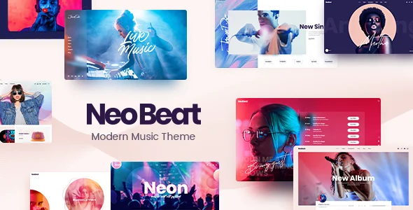 NeoBeat - Music WordPress Theme WordPress theme homepage layout for a album music website