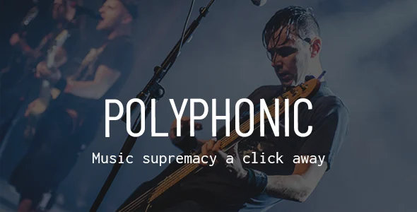 Polyphonic - Music Band, Artist & Musician WordPress Theme WordPress theme homepage layout for a albums music website
