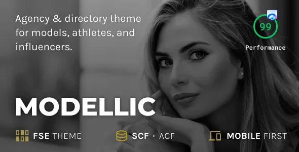 Modellic - Talent Listings WordPress Theme WordPress theme homepage layout for a agency nightlife website