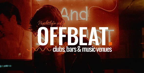 Offbeat - Nightlife, Pubs and Bars WordPress Theme WordPress theme homepage layout for a band nightlife website