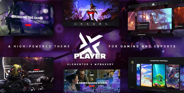 PlayerX - Gaming and eSports WordPress Theme WordPress theme homepage layout for a esports entertainment website