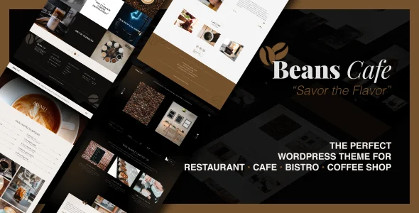 Beanscafe - Elementor Restaurant Theme for Coffee House & Cafeteria WordPress theme homepage layout for a bar restaurant website