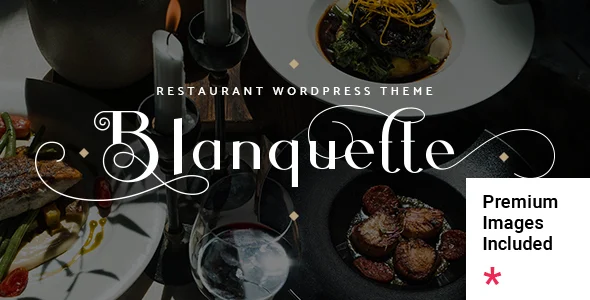 Blanquette - Restaurant WordPress Theme WordPress theme homepage layout for a catering restaurant website