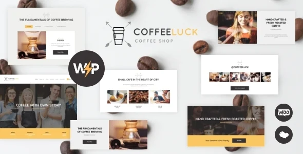 Coffee Luck | Cafe, Restaurant & Shop WordPress Theme WordPress theme homepage layout for a bakery restaurant website