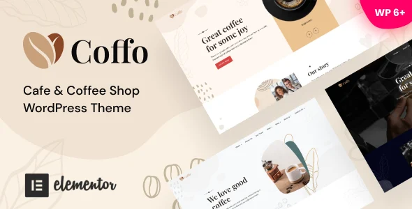 Coffo - Cafe & Coffee Shop WordPress Theme WordPress theme homepage layout for a bakery restaurant website