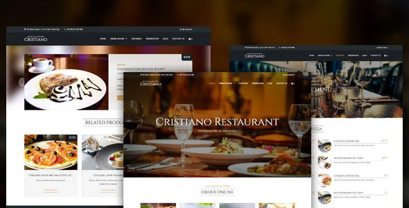 Cristiano - Restaurant WordPress Theme WordPress theme homepage layout for a bistro restaurant website