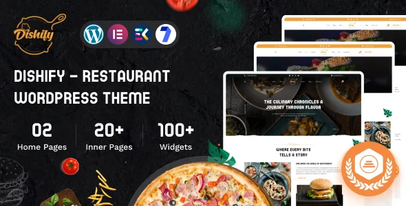 Dishify - Restaurant WordPress Theme WordPress theme homepage layout for a bar restaurant website