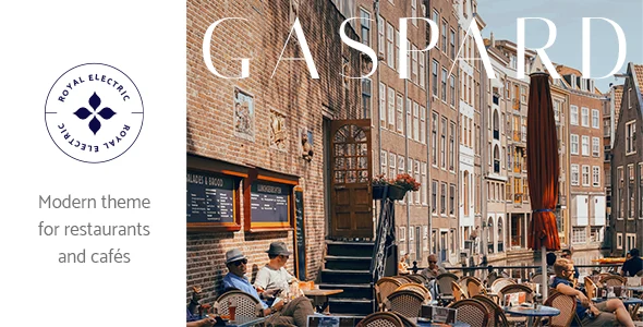 Gaspard - Restaurant and Coffee Shop WordPress Theme WordPress theme homepage layout for a bar restaurant website
