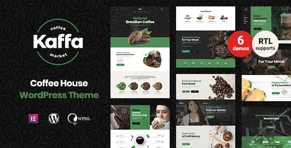 Kaffa - Cafe & Coffee Shop WordPress Theme + RTL WordPress theme homepage layout for a barista restaurant website