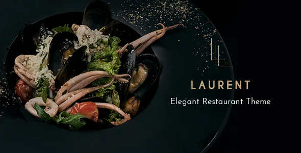 Laurent - Elegant Restaurant WordPress Theme WordPress theme homepage layout for a bar restaurant website