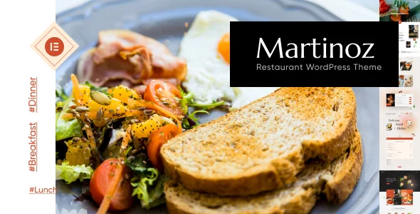Martinoz – Restaurant WordPress Theme WordPress theme homepage layout for a bar restaurant website