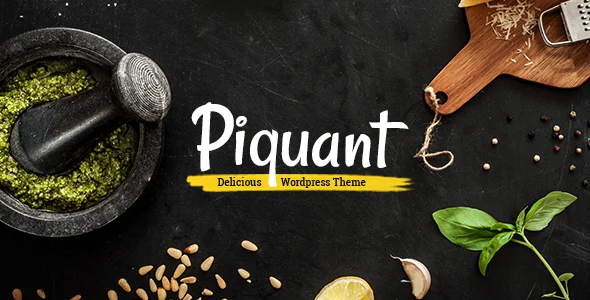 Piquant - Restaurant, Bar & Café WordPress Theme WordPress theme homepage layout for a bar restaurant website