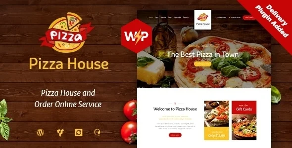 Pizza House - Restaurant / Cafe / Bistro WordPress Theme WordPress theme homepage layout for a bakery restaurant website