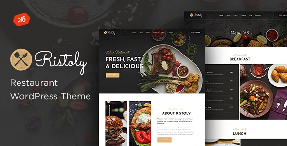 Ristoly - Restaurant WordPress Theme WordPress theme homepage layout for a bar restaurant website