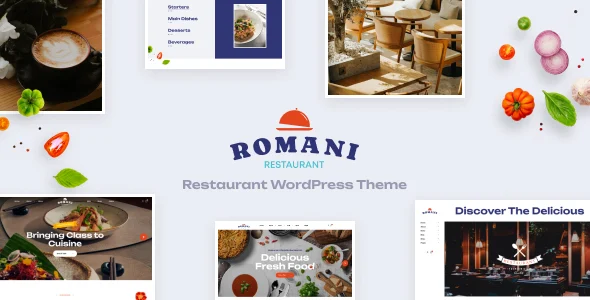 Romani - Restaurant WordPress Theme WordPress theme homepage layout for a drinks restaurant website