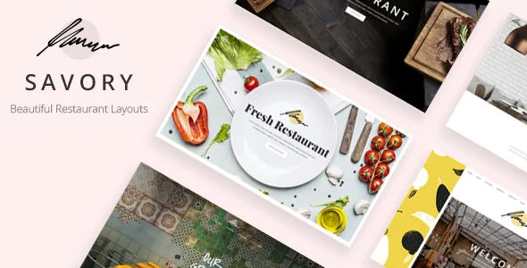 Savory - Restaurant WordPress Theme WordPress theme homepage layout for a bar restaurant website