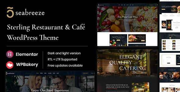 Seabreeze - Restaurant and Cafe WordPress Theme WordPress theme homepage layout for a bistro wordpress theme restaurant website
