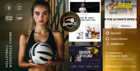 Spike - Volleyball Sports WordPress Theme + Online Sports Store WordPress theme homepage layout for a betting entertainment website