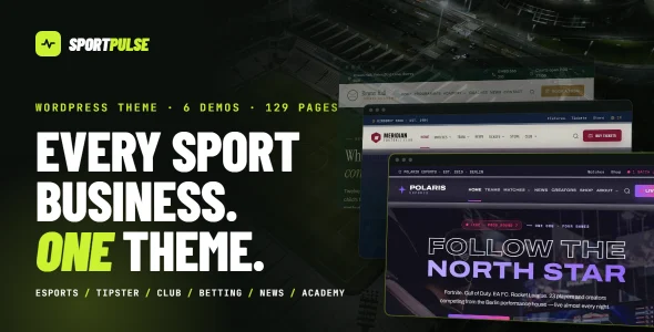 SportPulse  - Sports Club & Esports WordPress Theme WordPress theme homepage layout for a betting entertainment website