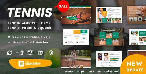 Spyn - Tennis Club WordPress WordPress theme homepage layout for a beach tennis entertainment website