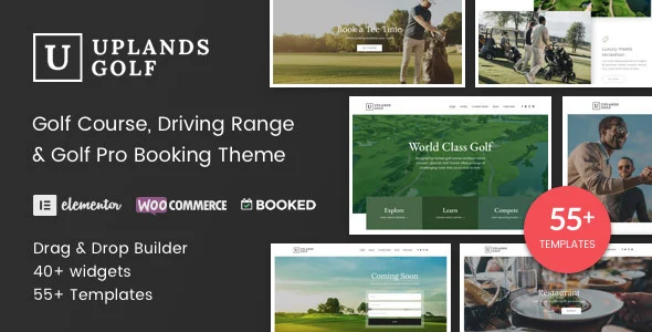 Uplands - Golf Course WordPress Theme WordPress theme homepage layout for a athlete entertainment website