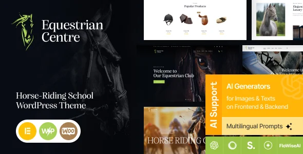 Equestrian Centre - Horse-riding School Theme WordPress theme homepage layout for a activity website