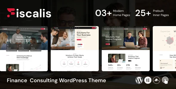 Fiscalis - Finance Consulting WordPress Theme WordPress theme homepage layout for a accountant website