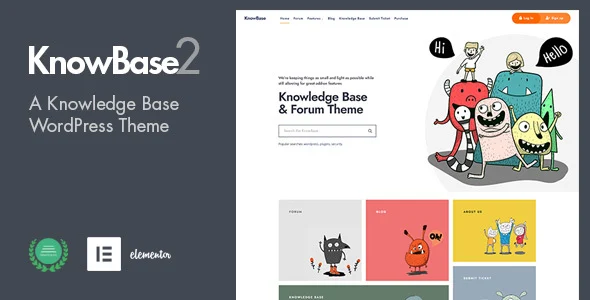KnowBase - A Helpdesk & bbPress WordPress Theme WordPress theme homepage layout for a bbpress website