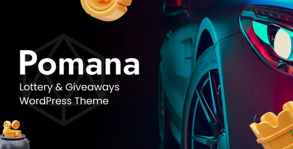 Pomana - Lottery & Giveaways WordPress Theme WordPress theme homepage layout for a casino website