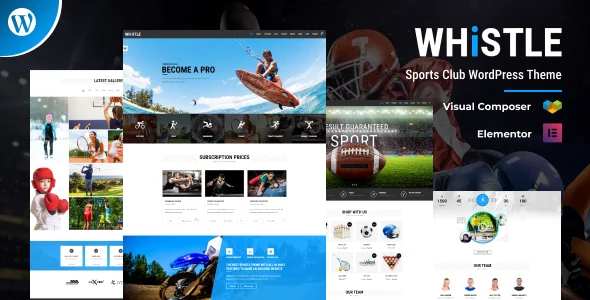 Whistle - Sports Club WordPress WordPress theme homepage layout for a badminton website