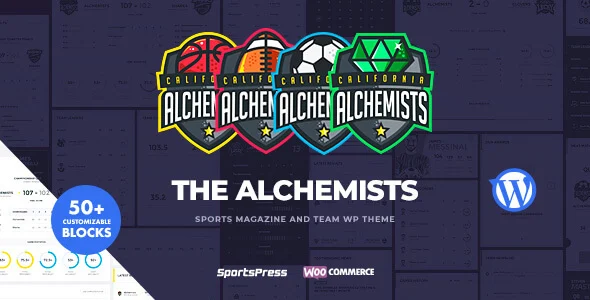 Alchemists - Sports, eSports & Gaming Club and News WordPress Theme WordPress theme homepage layout for a athlete nonprofit website