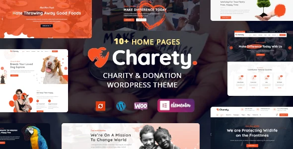 Charety - Charity & Donation WordPress Theme WordPress theme homepage layout for a charity charity website